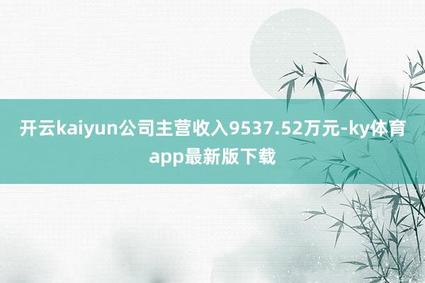 开云kaiyun公司主营收入9537.52万元-ky体育app最新版下载